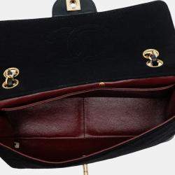 مملوكة مسبقًا Chanel Black CC Quilted Jersey and Lambskin Flap