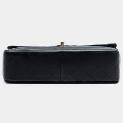 مملوكة مسبقًا Chanel Black CC Quilted Jersey and Lambskin Flap