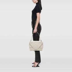 مملوكة مسبقًا Chanel White CC Quilted Lambskin Padded Envelope Double Flap