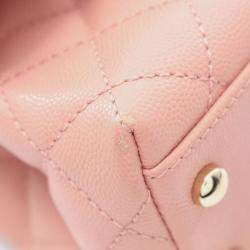 Pre Owned Chanel Coco Xxs Top Handle Chain Shoulder Handbag Leather Calfskin Pink Ghw