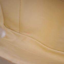 Pre Owned Chanel White Classic Caviar East West Single Flap