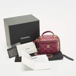 مملوكة مسبقًا Chanel Vanity Case Mini Pink Quilted Leather Chain Bag