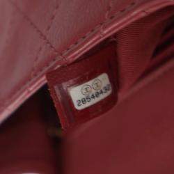 Pre Owned Chanel Pink Small Stitched Calfskin Covered CC Flap