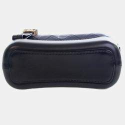 Pre Owned حقيبة كروس شانيال غابرييل بقشرة ذهن سوداء / زرقاء صغيرتان 