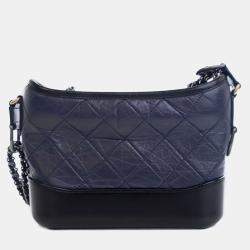 Pre Owned حقيبة كروس شانيال غابرييل بقشرة ذهن سوداء / زرقاء صغيرتان 