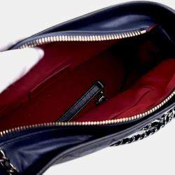 Pre Owned حقيبة كروس شانيال غابرييل بقشرة ذهن سوداء / زرقاء صغيرتان 