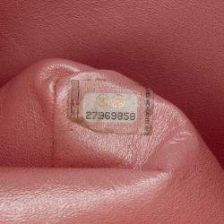 مملوكة مسبقًا حقيبة شانيل اليدوية كبيرة كلاسيكية جلد كافيار لؤلؤية وردية قلاب مزدوج