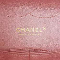 مملوكة مسبقًا حقيبة شانيل اليدوية كبيرة كلاسيكية جلد كافيار لؤلؤية وردية قلاب مزدوج