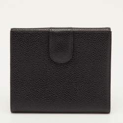 Pre Owned Chanel Black Caviar Leather CC Interlocking Compact Wallet