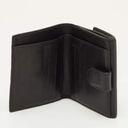 Pre Owned Chanel Black Caviar Leather CC Interlocking Compact Wallet