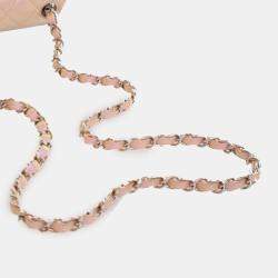 Pre Owned حقيبة شانيل فلاب صغير وردية لامعة جلد عجل بمفردها