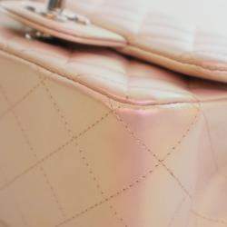 Pre Owned حقيبة شانيل فلاب صغير وردية لامعة جلد عجل بمفردها