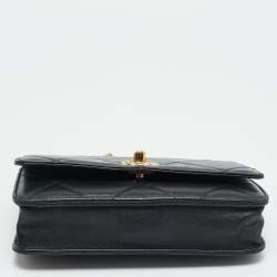 مملوكة مسبقًا Chanel Trendy CC Black Quilted Leather Wallet On Chain