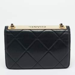 مملوكة مسبقًا Chanel Trendy CC Black Quilted Leather Wallet On Chain