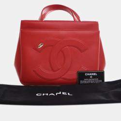 مملوكة مسبقًا Chanel Red Small Lambskin CC Mania Shopping Tote