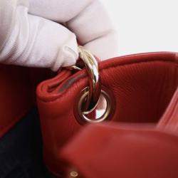 مملوكة مسبقًا Chanel Red Small Lambskin CC Mania Shopping Tote