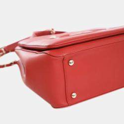 مملوكة مسبقًا Chanel Red Small Lambskin CC Mania Shopping Tote