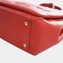 مملوكة مسبقًا Chanel Red Small Lambskin CC Mania Shopping Tote