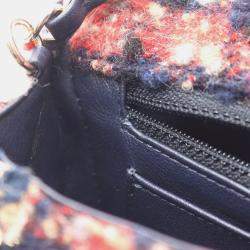 Pre Owned Chanel Charms Classic Single Flap Mini Braided Quilted Tweed Bag 