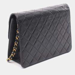 مملوكة مسبقًا Chanel Square Flap Black Quilted Leather Shoulder Bag
