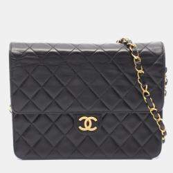 مملوكة مسبقًا Chanel Square Flap Black Quilted Leather Shoulder Bag