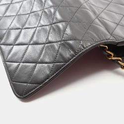 مملوكة مسبقًا Chanel Square Flap Black Quilted Leather Shoulder Bag