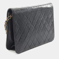 مملوكة مسبقًا Chanel Square Flap Black Quilted Leather Shoulder Bag