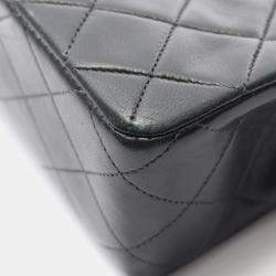 Pre Owned Chanel Flap Turnlock Black Leather Shoulder Bag