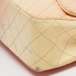 Pre Owned Chanel Classic Single Flap Jumbo Ombre Orange Quilted Leather Flap Bag