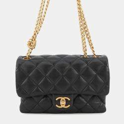 مملوكة مسبقًا Chanel Matelasse Small Flap Bag Black Lambskin