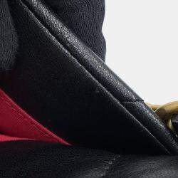 مملوكة مسبقًا حقيبة شانيل كتف سلسلة رقم 19 شامواه سوداء حجم كبير