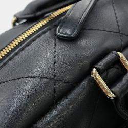 مملوكة مسبقًا Chanel Matelasse Bowling 2Way Handbag Black Calf Leather