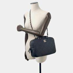 مملوكة مسبقًا Chanel Matelasse Bowling 2Way Handbag Black Calf Leather