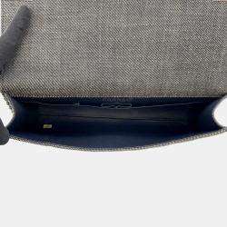 مملوكة مسبقًا حقيبة شانيل شوكولاتة بار سلسلة كتف دنيم كحلي