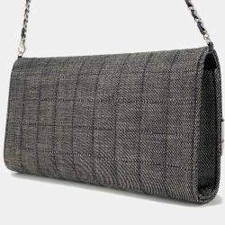 مملوكة مسبقًا حقيبة شانيل شوكولاتة بار سلسلة كتف دنيم كحلي