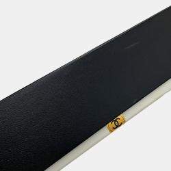 مملوكة مسبقًا حقيبة شانيل شوكولاتة بار سلسلة كتف دنيم كحلي