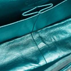 Pre Owned حقيبة شانيل ريشيو 2.55 266 جلد أخضر لامع بقلاب