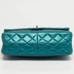 Pre Owned حقيبة شانيل ريشيو 2.55 266 جلد أخضر لامع بقلاب