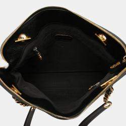 Pre Owned حقيبة كتف سلسلة شعار شانيل كافيار أسود