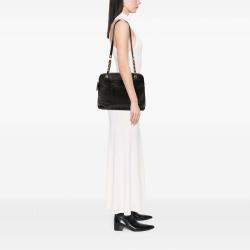 Pre Owned حقيبة كتف سلسلة شعار شانيل كافيار أسود