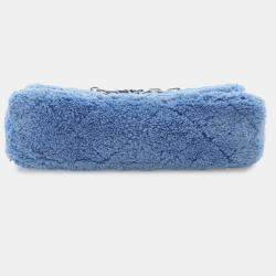 Pre Owned Chanel Blue Medium Quilted Terry Cloth Coco Beach Flap