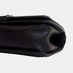 مملوكة مسبقًا Chanel Black Old Medium Quilted Crumpled Calfskin Studded Boy Flap