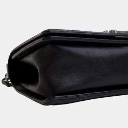 مملوكة مسبقًا Chanel Black Old Medium Quilted Crumpled Calfskin Studded Boy Flap