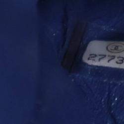 Pre Owned Chanel Blue Small Classic Iridescent Caviar Double Flap