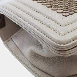 مملوكة مسبقًا حقيبة شانيل ذهبية صغيرة جلد خروف مع رفرف مطبوعة