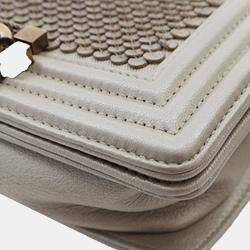 مملوكة مسبقًا حقيبة شانيل ذهبية صغيرة جلد خروف مع رفرف مطبوعة