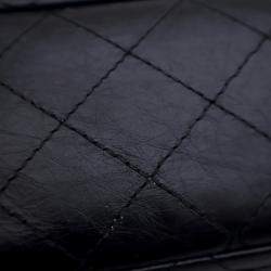 Pre Owned Chanel Black Reissue 2.55 Aged Calfskin Double Flap 227