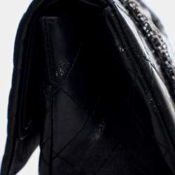 Pre Owned Chanel Black Reissue 2.55 Aged Calfskin Double Flap 227