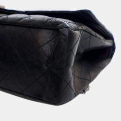 Pre Owned Chanel Black Reissue 2.55 Aged Calfskin Double Flap 227