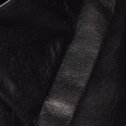 Pre Owned Chanel Chocolate Bar Black Leather East-West Flap Chain Bag